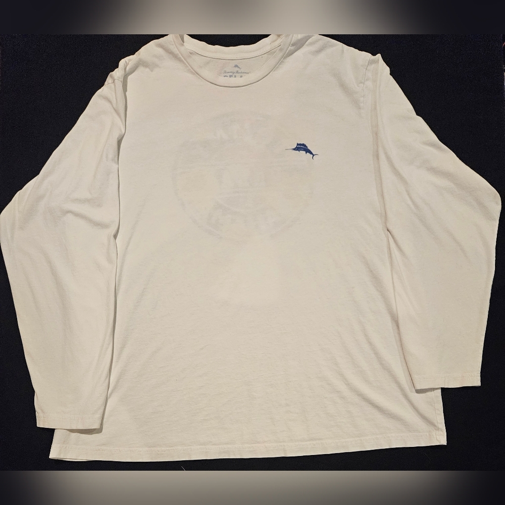 Tommy Bahama Mens 3XLT Long Sleeve White Tee-Shirt